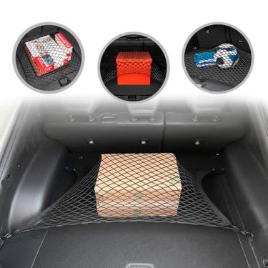 Imagem de Rede de carga de malha elástica automotiva estilo chão para Kia EV6 Light Wind GT-Line 2022 - Organizador e armazenamento de porta-malas premium - Rede de bagagem para crossover - Melhor organizador de carros para Kia EV6