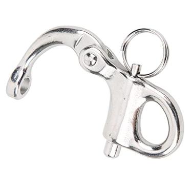 Imagem de Mosquetão de Encaixe Fixo Gancho de Pressão Manilha de Escalada Tipo de Botão de Pressão Fixação para Montanhismo/Caminhada/Camping Dispositivo de Liberação Rápida Portátil