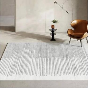 Imagem de Moderno simples sala de estar decoração tapete grande área macio lounge tapete cinza nórdico para quarto tapete, 21,300x400cm