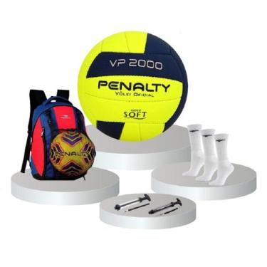 Imagem de Cesta De Natal Esportiva Mochila Bola Volei - Kit 1 - 5 Itens  - Penal