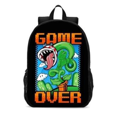 Imagem de MOCHILA ESCOLA INFANTIL JUVENIL ANIME DINOSSAURO GAME OVER-Unissex
