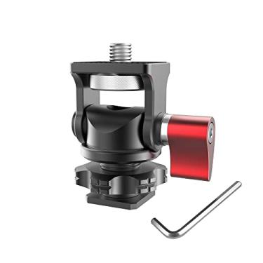 Imagem de Suporte para monitor de campo de câmera com sapata fria para monitores de 12.7 cm e 17.8 cm, giratório 360° e inclinação 180° Parafuso ajustável de 1/10.2 cm compatível com a maioria das câmeras DSLR