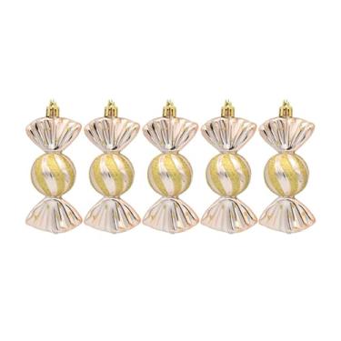 Imagem de menolana 5x Enfeites de Bola de Natal Doces Decorações de Árvore de Natal Bolas de Natal Decorativas Baubles para Porta Festa Quintal Guirlanda Guirlanda, Ouro Champanhe