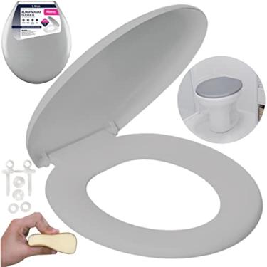 Imagem de Assento Tampa Vaso Sanitário Oval Almofadado Cinza | Atlas