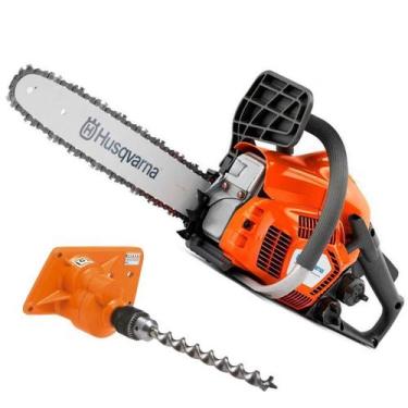 Imagem de Motosserra 120 35cc Sabre 14 26 Dentes Com Furadeira Mourão - Husqvarn