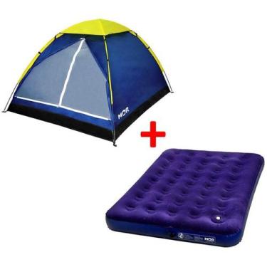 Imagem de Barraca 4 Lugares + Colchão Casal C/ Bomba De Pé Camping - MOR