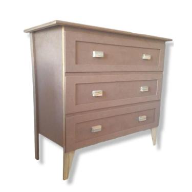 Imagem de Cômoda 3 Gavetas Dobrável Fake Mesa Decoração Enfeite Festa Mdf Cru - 