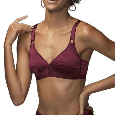 Imagem de Sutiã Cotelê DeMillus 61096 Microfibra, Vinho barolo, 50
