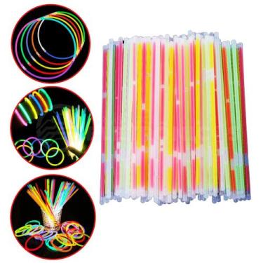 Imagem de Kit 100 Pulseira Luzes Neon Para Animar Sua Balada - XU1 - BARAO DAS