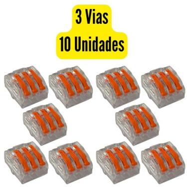 Imagem de Kit C/ 10 Conector De Derivação Borne Compacto Emenda 3 Fios - JNG, 3 