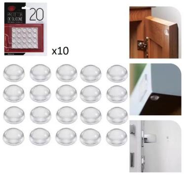 Imagem de 200 Protetor Batente Gota Silicone Adesivo Anti Impacto 1cm - Cl