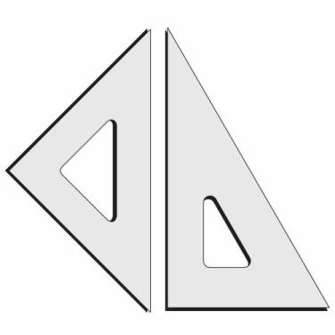 Imagem de Par De Esquadro Acrilico Desenho Técnico 12 Cm -Fenix