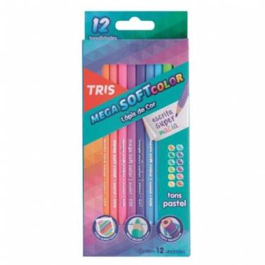 Imagem de Lapis De Cor Mega Soft Color 12 Cores Tons Pastel Tris, 12 cores, Cor,