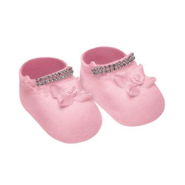Imagem de Meia Sapatinho Bebê Recém Nascido detalhe em Strass Selene1003, RN, Ro