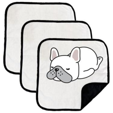Imagem de 3 Caminhas para Cães e Gatos Dobrável 200 Lavagens 45x45 Branco com Bo
