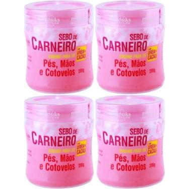 Imagem de 4 Creme Hidratante Pé Mãos Rachadura Sebo De Carneiro 200g - Rhenuks