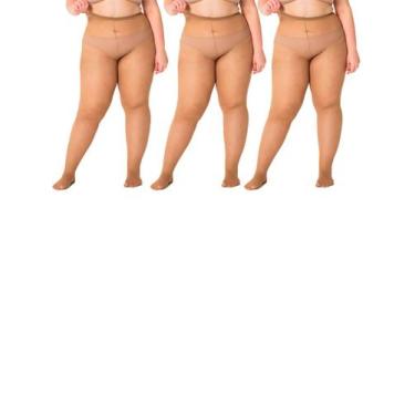Imagem de Kit com 3 Meias Calças Fio 40 Opaca Trifil 6101 Plus Size, Bege, 2XG