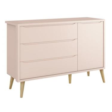 Imagem de Cômoda Sapateira Théo New Rosa Fosco com Natural - MoveisAqui - RELLER