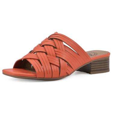 Imagem de WHITE MOUNTAIN Sandália feminina Alluvia de salto baixo, Aperol Spritz/Smooth, 40