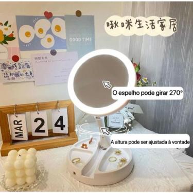 Imagem de Espelho de Mesa Dobravel com Led com Aumento Pra Maquiagem - Oriente D