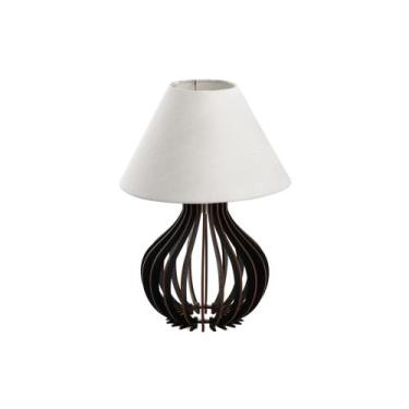 Imagem de Abajur Infantil De Mesa Com Cúpula Em Tecido Decorativo P-Preto - baby