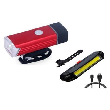 Imagem de Kit Bike Mtb Ciclista Farol De Alumínio E Pisca Traseiro Vds