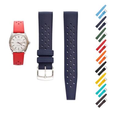 Imagem de Generic Pulseira de borracha tropical de liberação rápida para relógios Breitling, pulseiras de reposição FKM para relógios Seiko - várias cores (20 mm, azul)