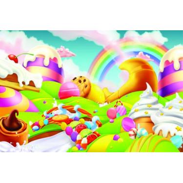 Imagem de Painel de Lona Reino dos Doces - Fabrika de Festa, 100x070cm