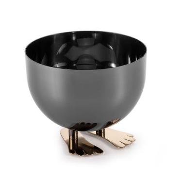Imagem de Bowl Médio Minpin Grafite com pés Gold24K - St James