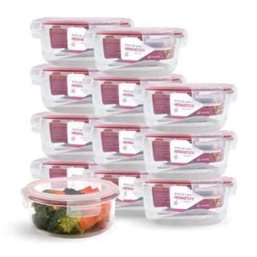 Imagem de Kit 12 Potes De Vidro Redondo Com Tampa Hermética 620ml - NABOX, Verme