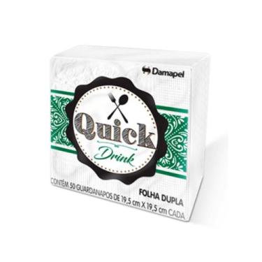 Imagem de Guardanapo de Papel Folha Dupla 19,5x19,5cm Pacote c/ 50un Quick Damap