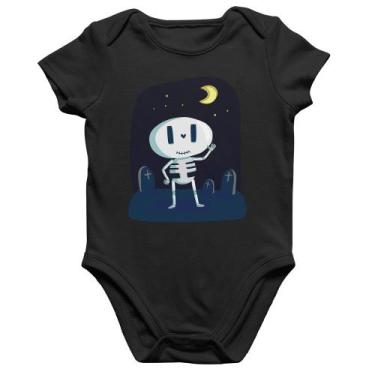 Imagem de Body Bebê Algodão Esqueleto - Foca na Moda, Preto, G