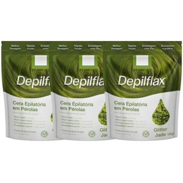 Imagem de Kit 3 Cera Quente Depilatória Profissional Glitter Jade Depilflax Em P