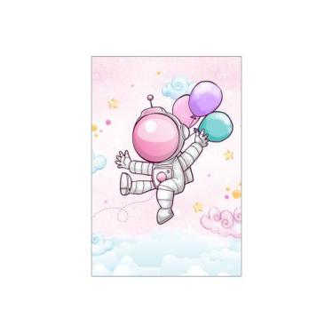 Imagem de Painel De Festa Vertical 1,50 x 2,20 - Astronauta Balões Rosa 009 - Vi