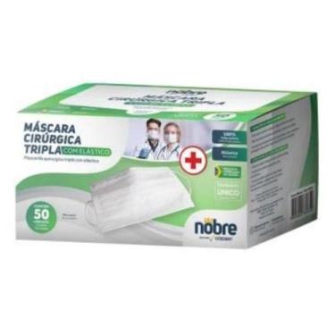Imagem de Máscara Cirúrgica Tripla c/ Elástico Nobre 50 Unidades