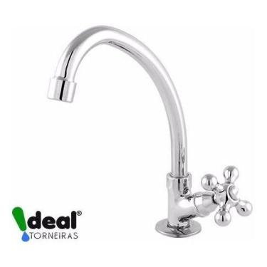 Imagem de Torneira De Metal Bica Móvel Bancada 1167 C-52 1/4 De Volta - Confianç