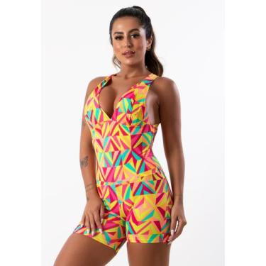 Imagem de Macaquinho Bojo Estampado Fitness Feminino Academia - JAVA MODAS, Esta