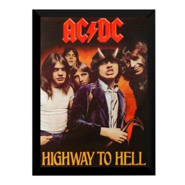 Imagem de Poster Com Moldura Acdc Highway To Hell Rock Quadro - Fanarte