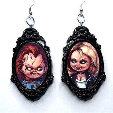 Imagem de Exclusivo par de brincos Chucky e Tifanny terror  relikariu