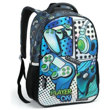 Imagem de Mochila De Costas 17 Gamer Play Meninos Escolar E De Passeio - Seanite