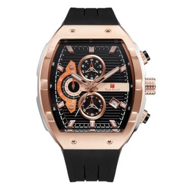 Imagem de TEARTRACE Relógios analógicos masculinos – Relógio de pulso moderno esportivo à prova d'água, para trabalho e uso diário, Ouro rosa