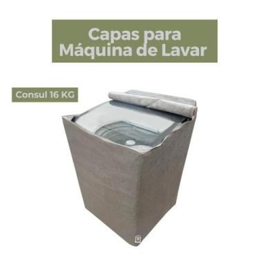Imagem de Capa para lavadora consul 16kg impermeável flex - Capas Flex, CINZA