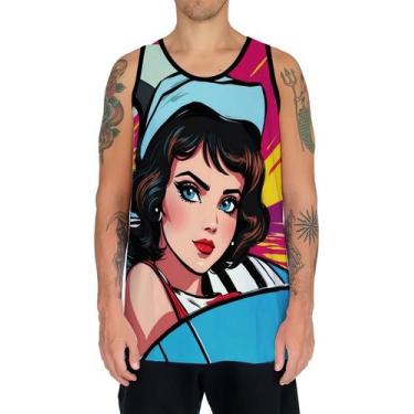 Imagem de Camiseta Regata Tshirt Pin Up Mu.lher Morena Pop Art Moda 6 - Enjoy Sh