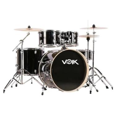 Imagem de Bateria Acústica Completa Voik BAM22-BK Preta