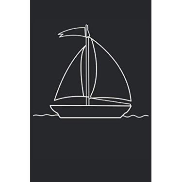 Imagem de One Line Art Line Art Sailboat Sailing Ship Captain Sailing Boat Oder: Notebook - Funny Line Art Sailboat Sailor Design, Retro Gift Idea - A5 (6x9) - ... Note, Book, Sketch, Planner, Birthday