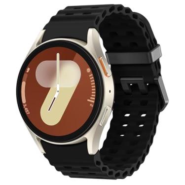 Imagem de Pulseira marinha para Galaxy Watch 7 de 40 mm e 44 mm - Pulseira esportiva de silicone macio sem lacunas para Samsung Watch 7, 6, 5, 4 de 40 mm, 44 mm/6, clássico, 43 mm, 47 mm/4 clássico, 42 mm e 46