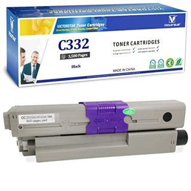 Imagem de Cartucho de toner compatível C332 MC363 série 4 cores (BK+C+Y+M) VICTORSTAR 3500 páginas para preto, 3000 páginas para C/M/Y para OKI C332dn / MC363dn impressoras a laser coloridas, Preto