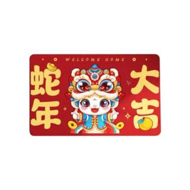Imagem de IEUDNS Ano novo chinês tapete de porta tapete tapete área interior ao ar livre capacho para entrada casa primavera festival cozinha banheiro, Dança Do Leão 50cmx80cm
