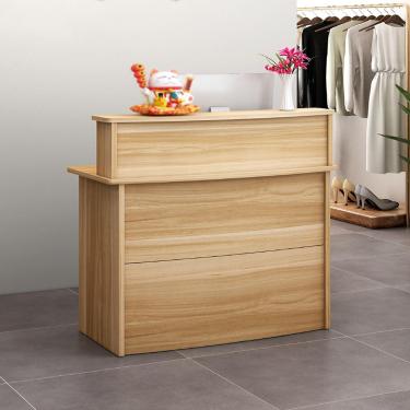 Imagem de Balcão de recepção com balcão, Balcão de recepção com gavetas com fechadura, para salão de beleza, supermercado, loja de conveniência, loja de roupas, loja de chá de leite, empresa, nogueira