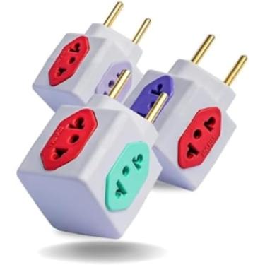 Imagem de Kit com 03 Adaptadores de Tomada Multiplicadores - 4 Entradas Multiplicador de Tomadas 10A 20A T - Bivolt 110v 220v